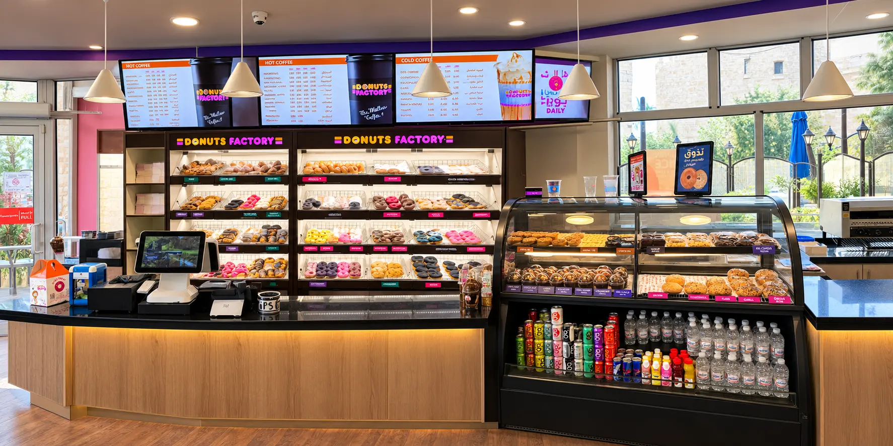Fresh donuts at Donuts Factory's Madina Street café