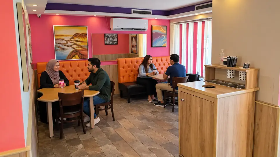 Al Hussein (Across Frères) indoor booth seating