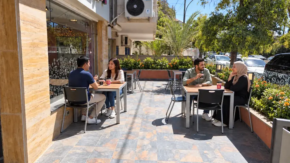 Al Hussein (Across Frères) outdoor terrace · another view